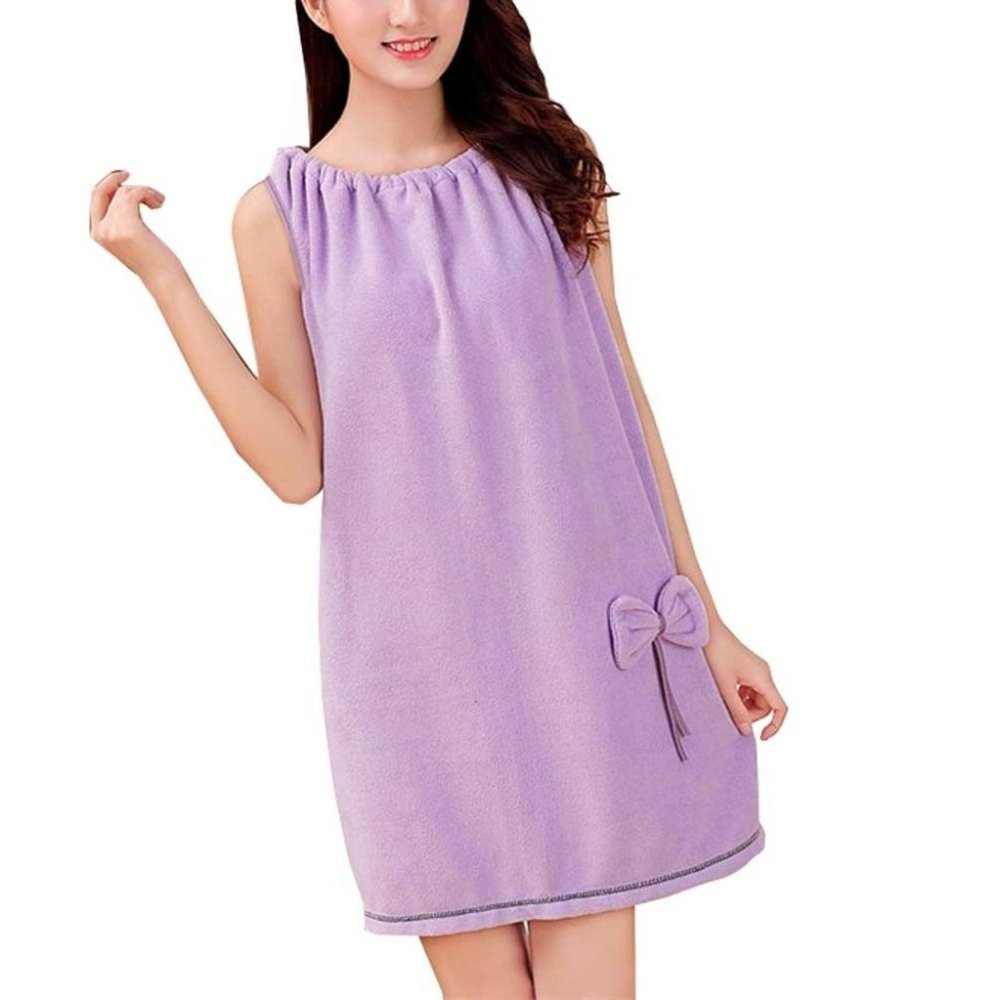1 Piece Soft Microfiber Bath Towel Spa Bathrobes Bath Skirt Sleepwear Nightgown